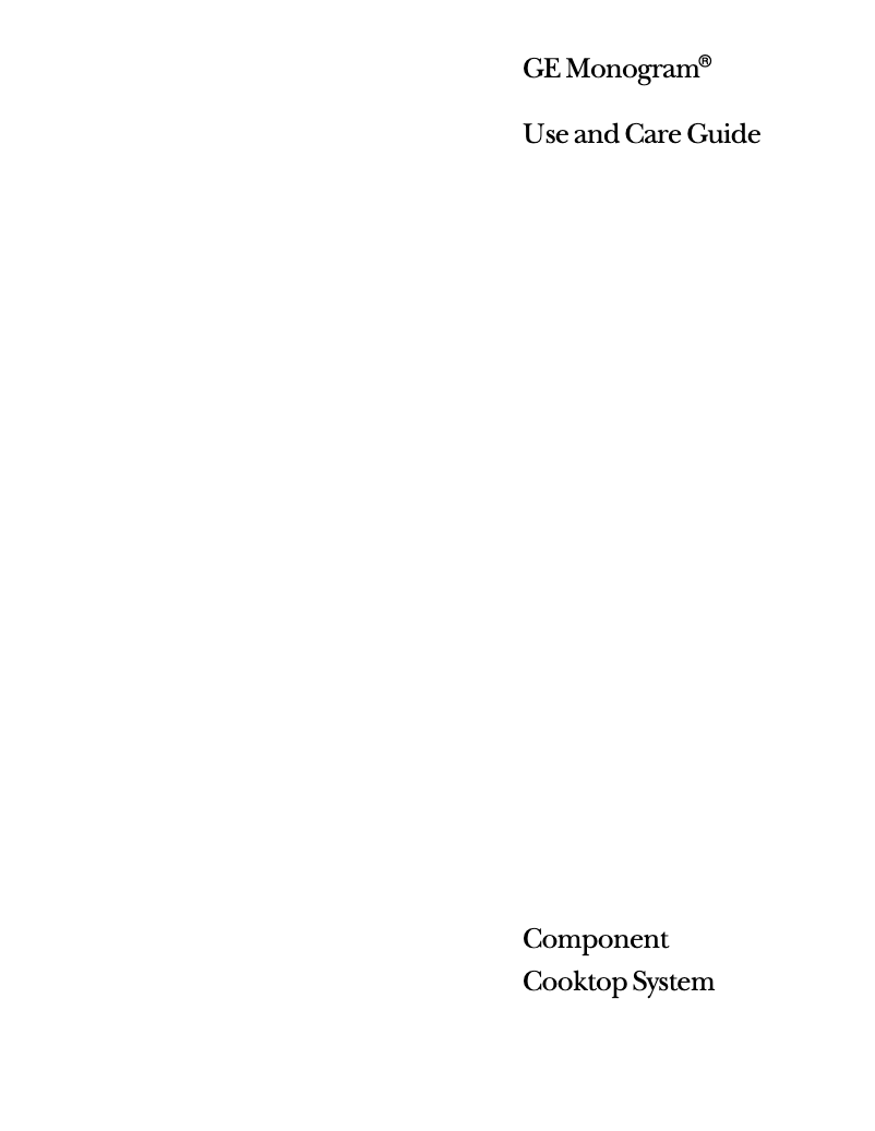 Page 1 of the manual Use and Maintenance Manual GE ZEW145VSS