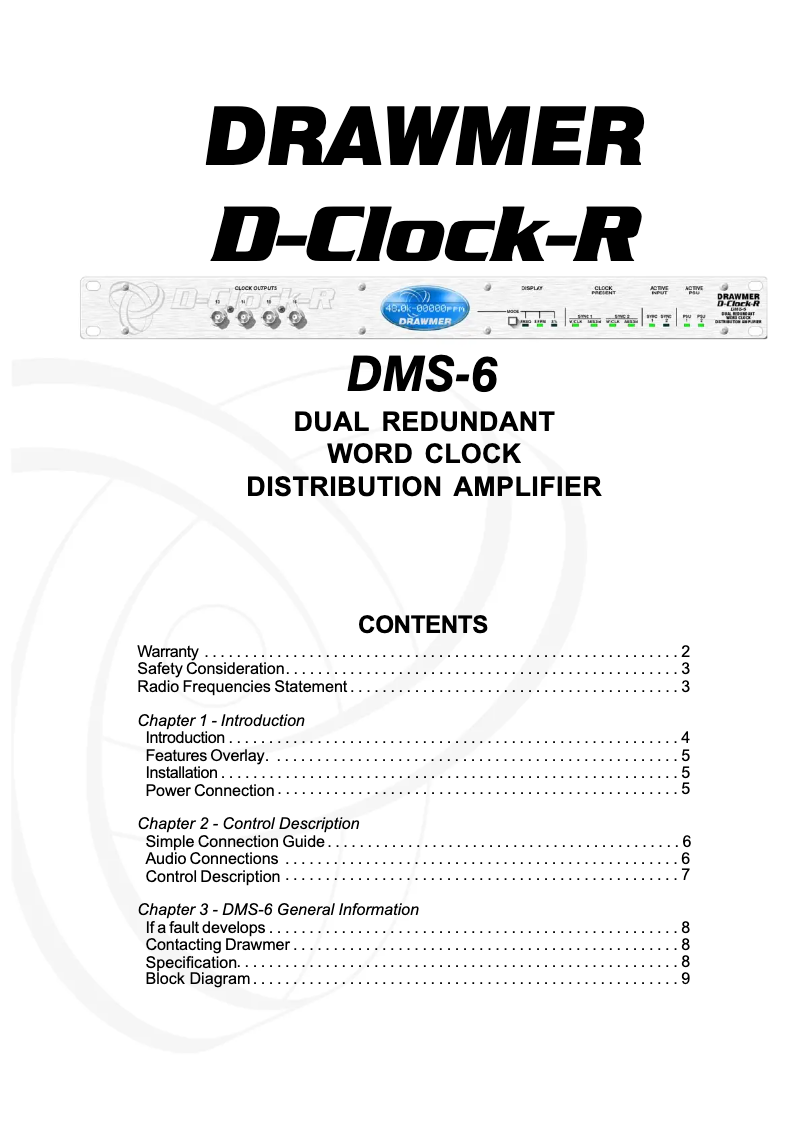 Image de la première page du manuel de l'appareil D-Clock-R DMS-6