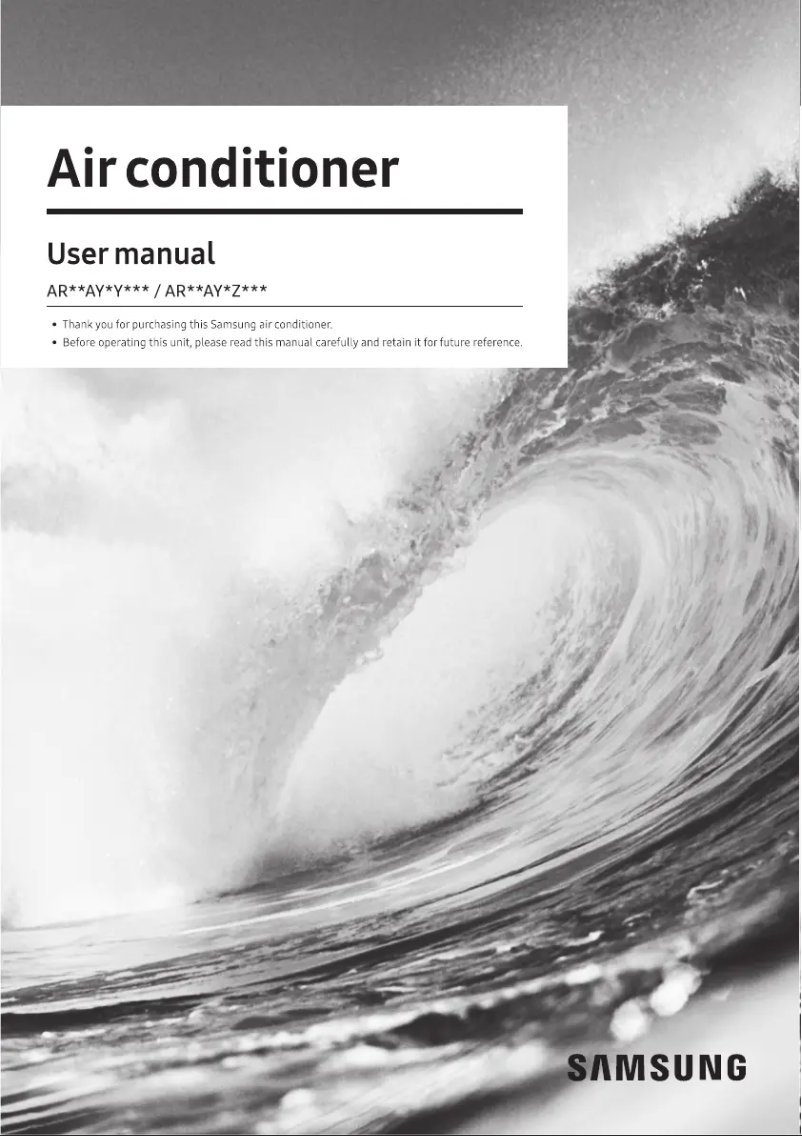 Page 1 de la notice Manuel utilisateur Samsung AR18AYNYBTBNNA