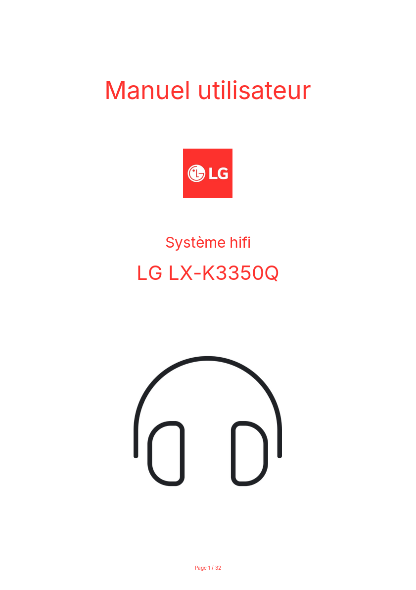 Image de la première page du manuel de l'appareil LX-K3350Q