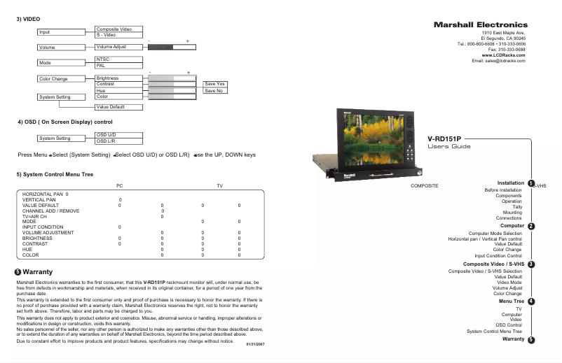Image de la première page du manuel de l'appareil V-RD151P