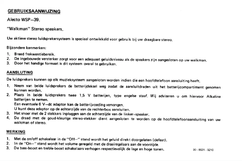 Page 1 de la notice Manuel utilisateur Alecto WSP-39