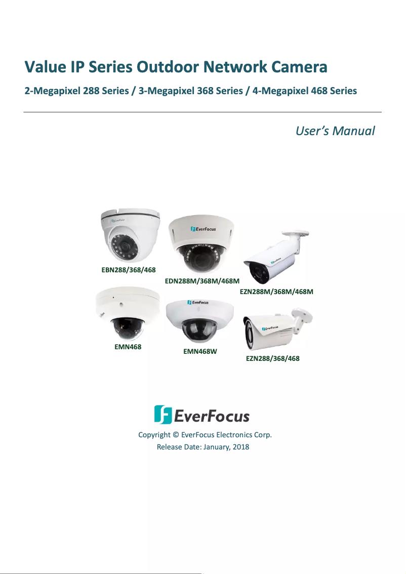 Page n°1 - Manuel utilisateur EverFocus EBN288