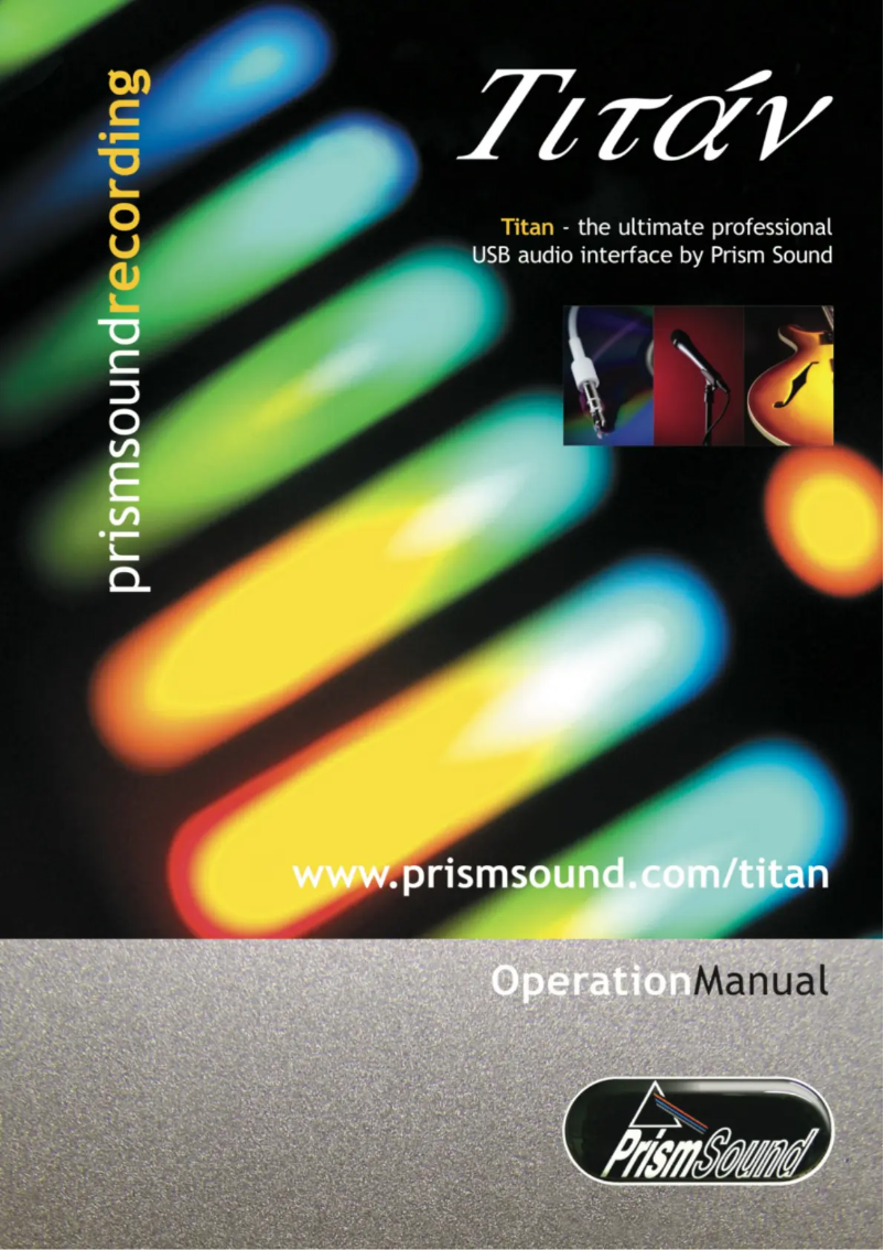 Page 1 de la notice Manuel utilisateur Prism Sound Titan