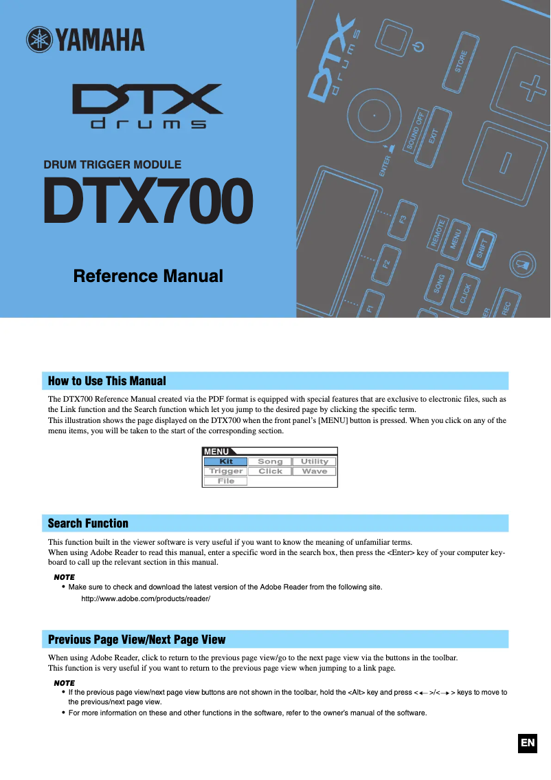Page n°1 - Manuel utilisateur Yamaha DTX700