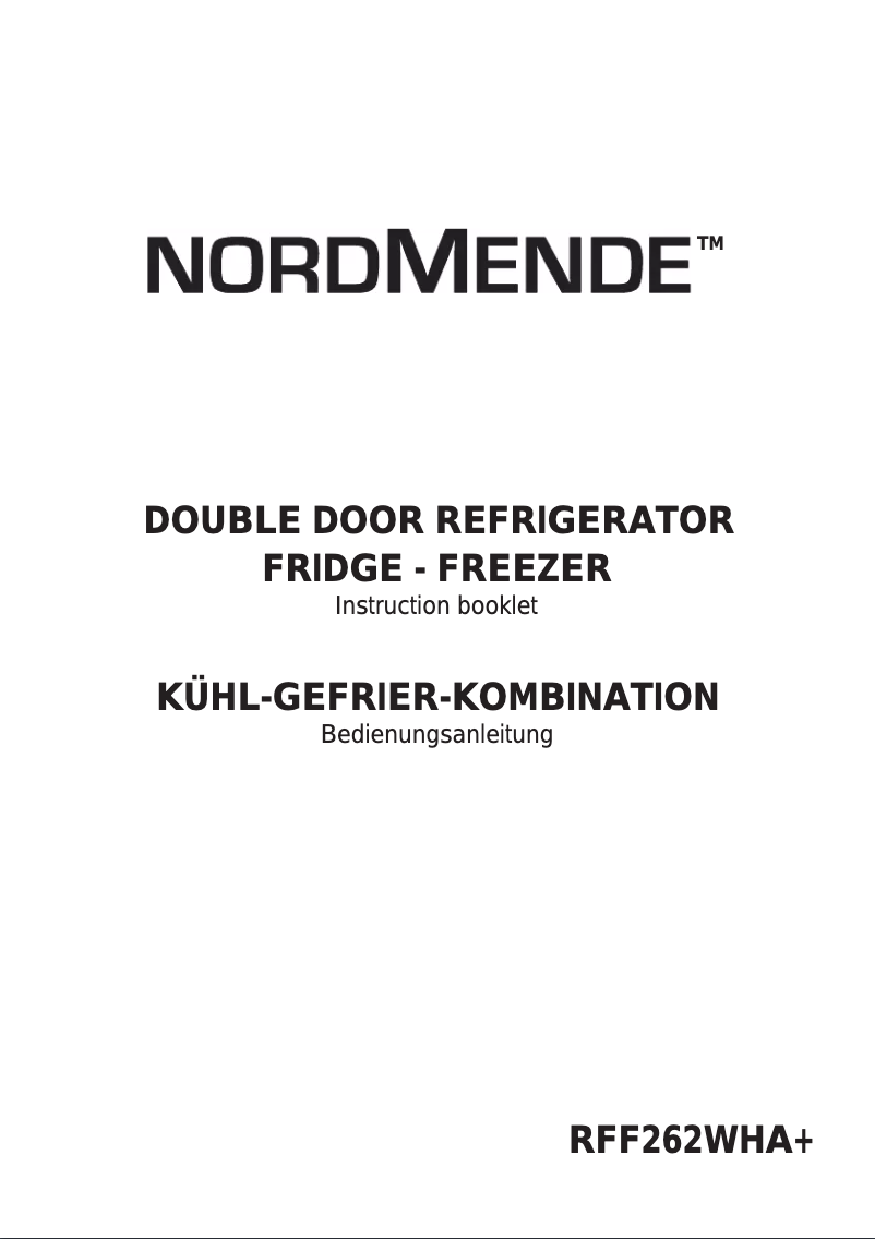 Page n°1 - Manuel utilisateur Nordmende RFF262SLA
