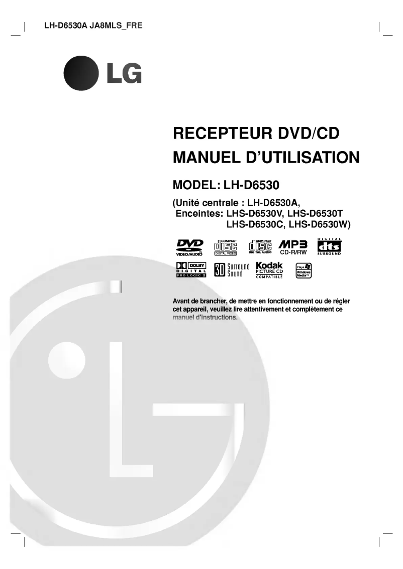 Image de la première page du manuel de l'appareil LH-D6530A