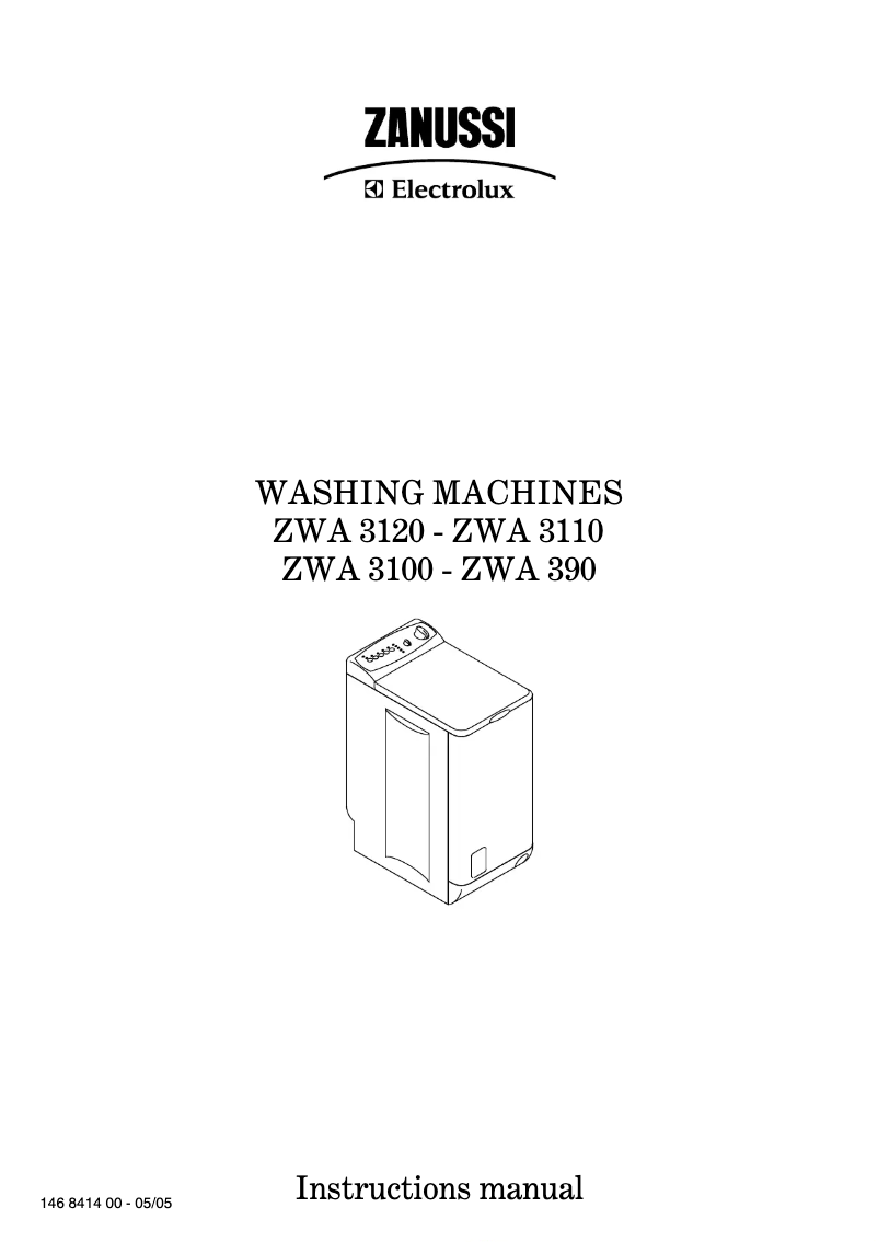 Page n°1 - Manuel utilisateur Zanussi-Electrolux ZWA 3120