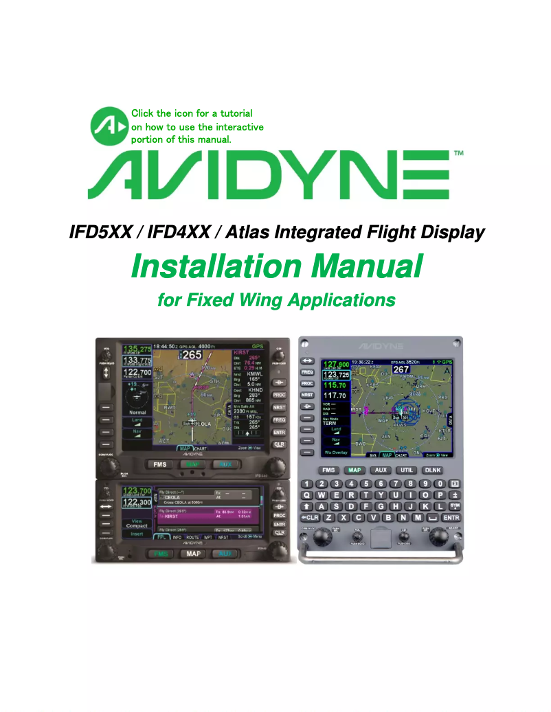 Page n°1 - Manuel utilisateur Avidyne IFD410
