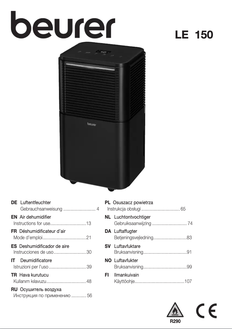 Page n°1 - Manuel utilisateur Beurer LE 150