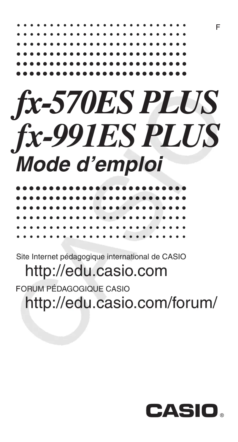 Image de la première page du manuel de l'appareil FX-570ES Plus