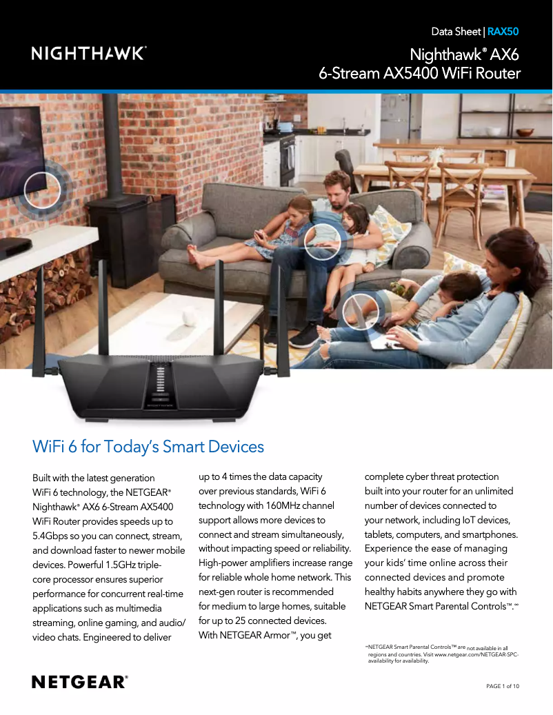 Image de la première page du manuel de l'appareil Nighthawk RAX50