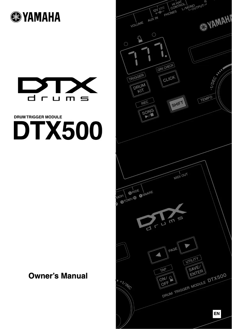 Page n°1 - Manuel utilisateur Yamaha DTX500
