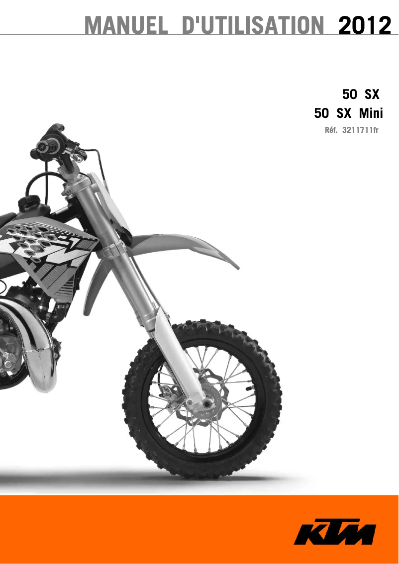 Page 1 de la notice Manuel utilisateur KTM 50 SX Mini (2012)