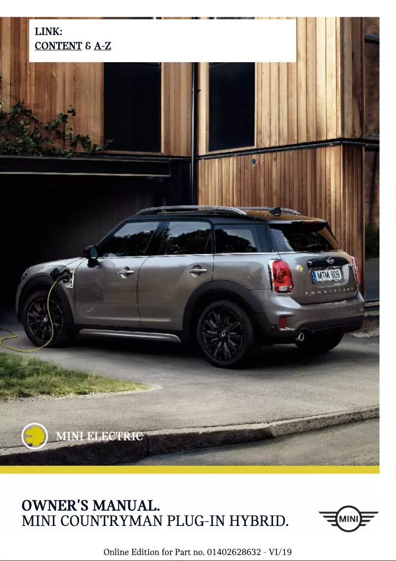 Page 1 de la notice Manuel utilisateur Mini Countryman Plug In Hybrid (2020)