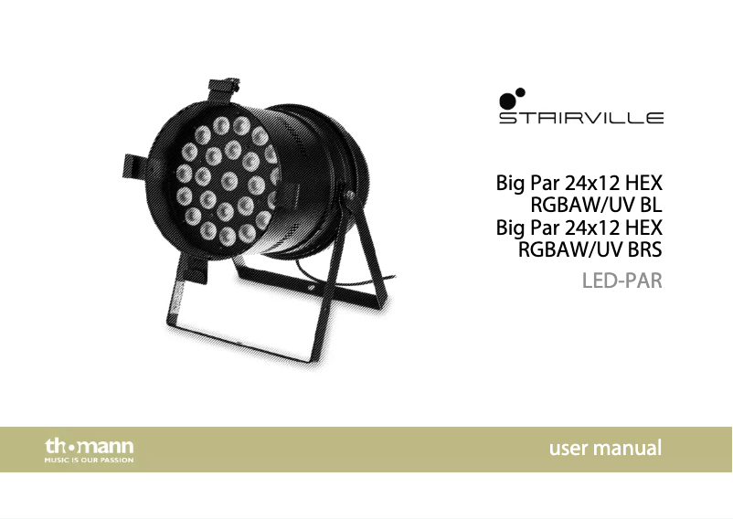 Page 1 de la notice Manuel utilisateur Stairville Big Par 24x12 HEX