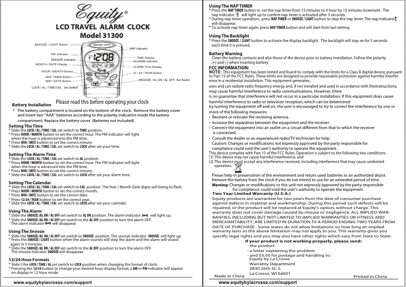 Page n°1 - Manuel utilisateur La Crosse Technology 31300