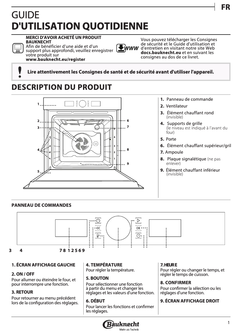 Page 1 de la notice Mode d'emploi Bauknecht BIK5 DN8FS PT