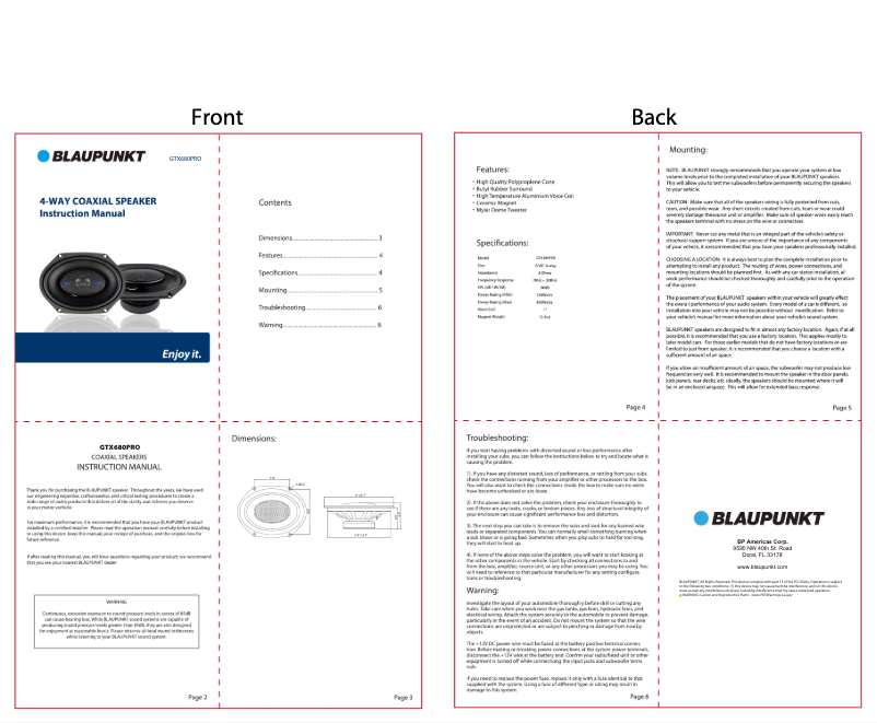 Page n°1 - Manuel utilisateur Blaupunkt GTX680PRO
