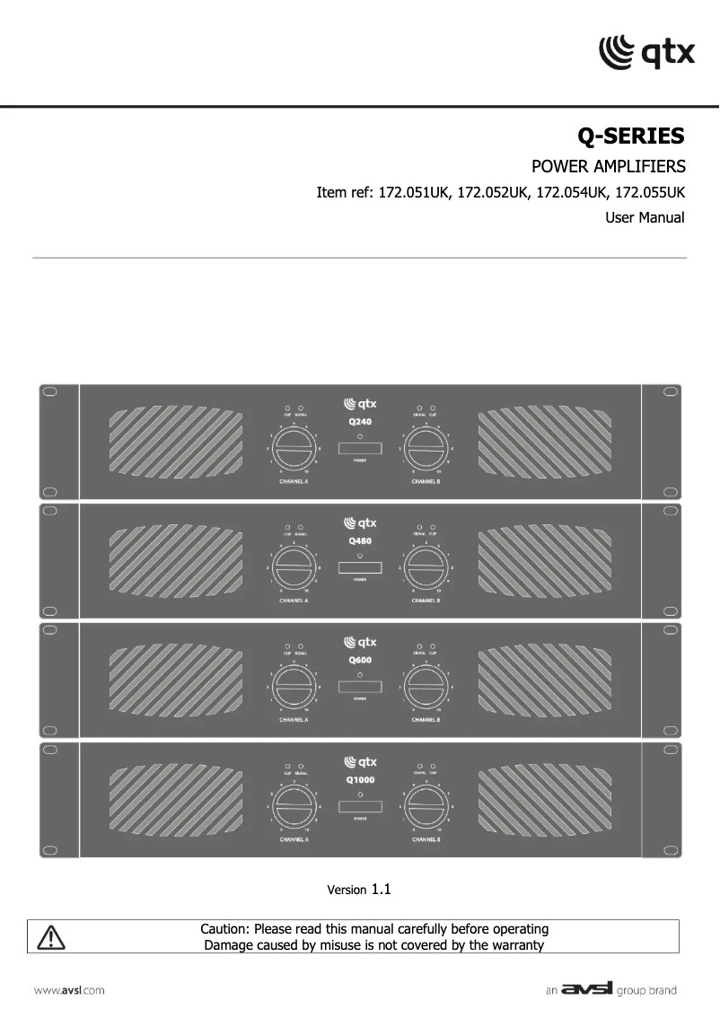 Page n°1 - Manuel utilisateur Qtx Q1000