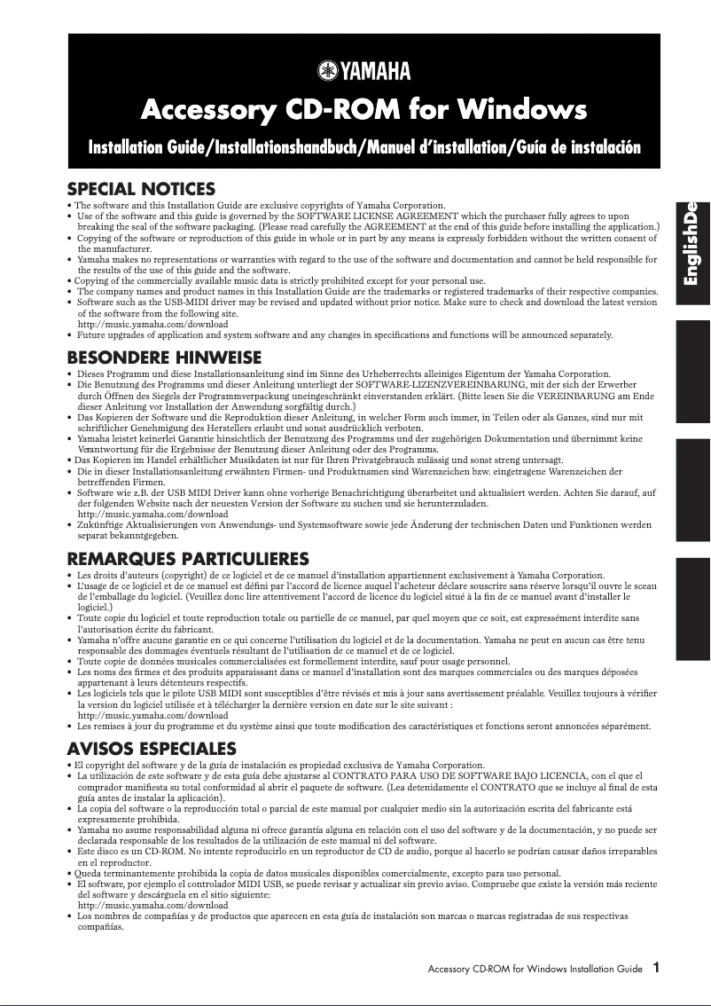 Page 1 de la notice Manuel utilisateur Yamaha Clavinova CLP-330