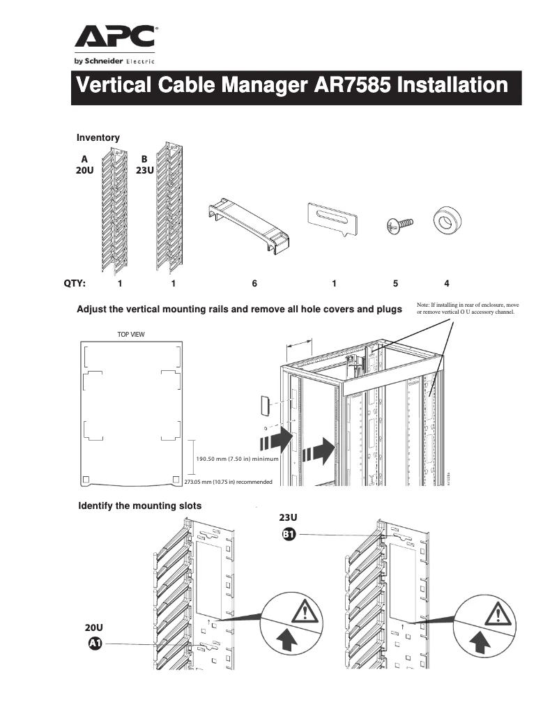 Página 1 del manual Manual de usuario APC AR7585