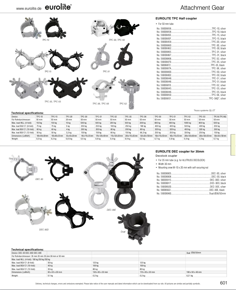 Page n°1 - Catalogue Eurolite TPC-30