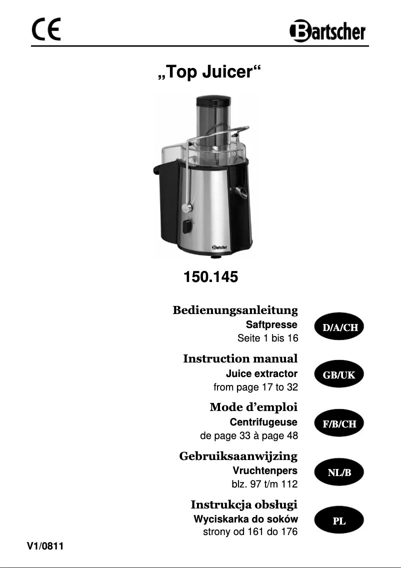 Image de la première page du manuel de l'appareil Top Juicer 150145