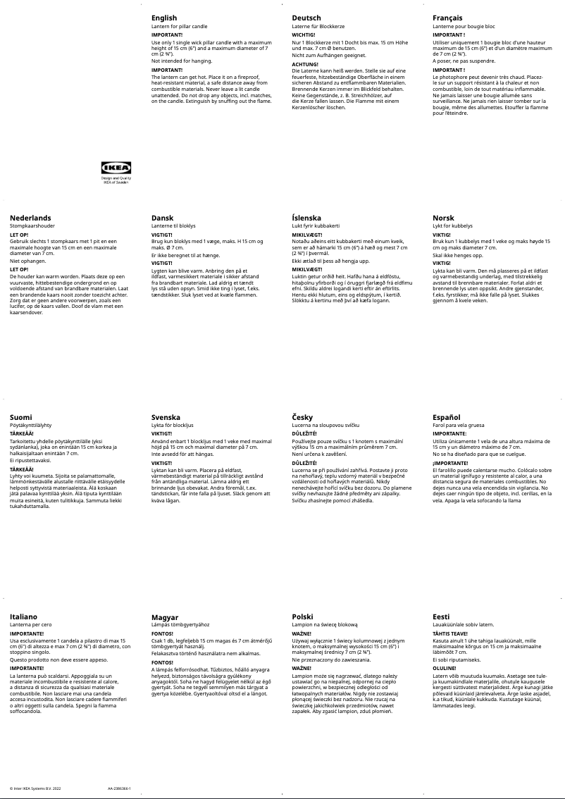 Page 1 de la notice Manuel utilisateur Ikea TOPPIG 503.272.89