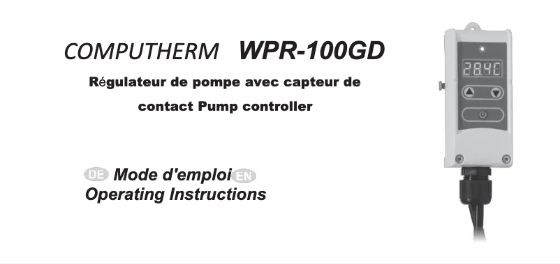 Image de la première page du manuel de l'appareil WPR-100GD