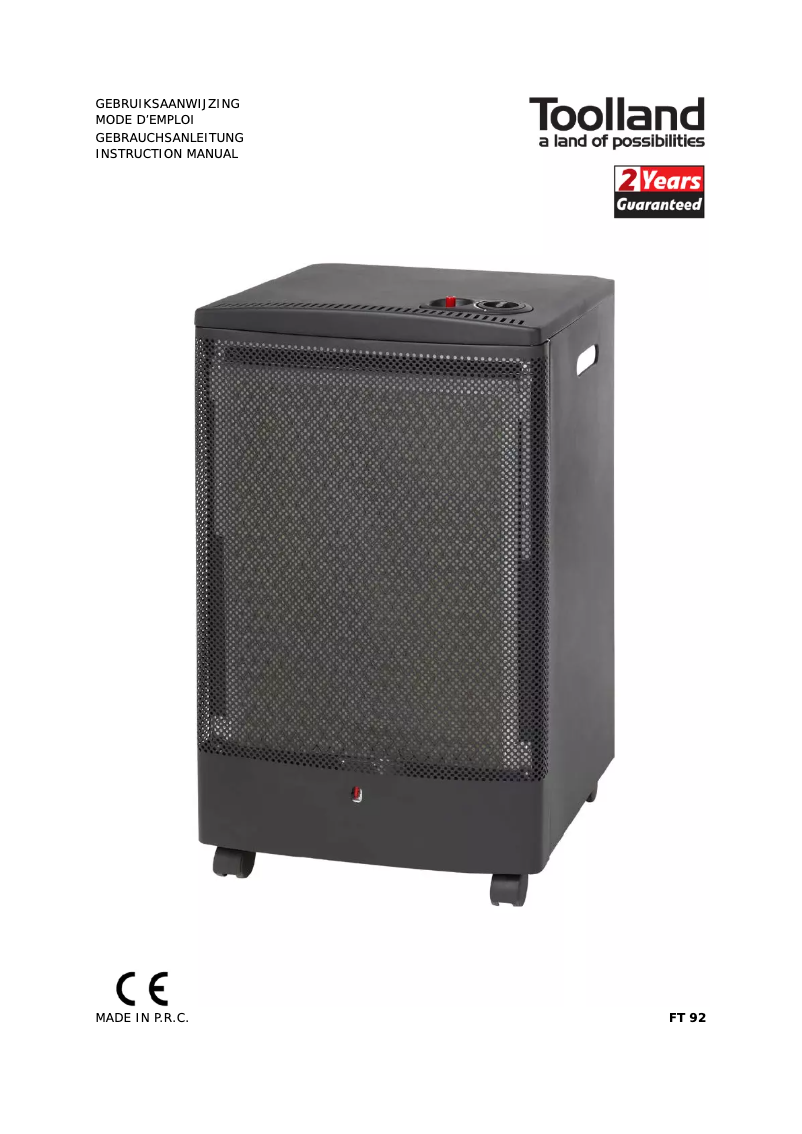 Page 1 de la notice Manuel utilisateur Toolland FT 92