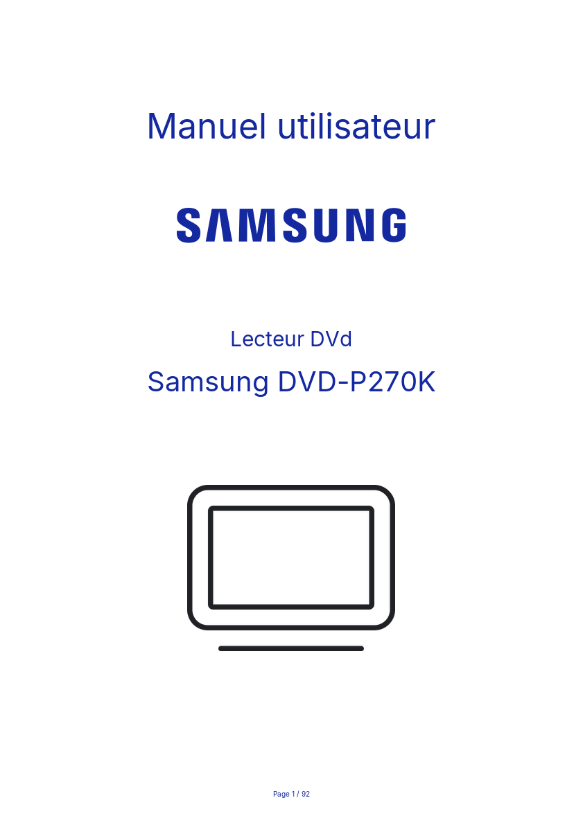 Image de la première page du manuel de l'appareil DVD-P270K
