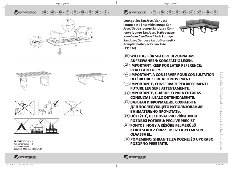Page 1 of the manual User Manual Greemotion San Jose