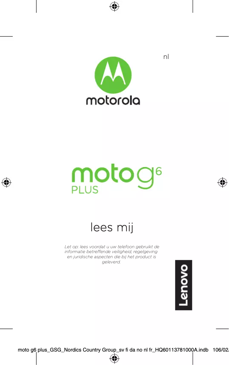 Image de la première page du manuel de l'appareil Moto G6 plus