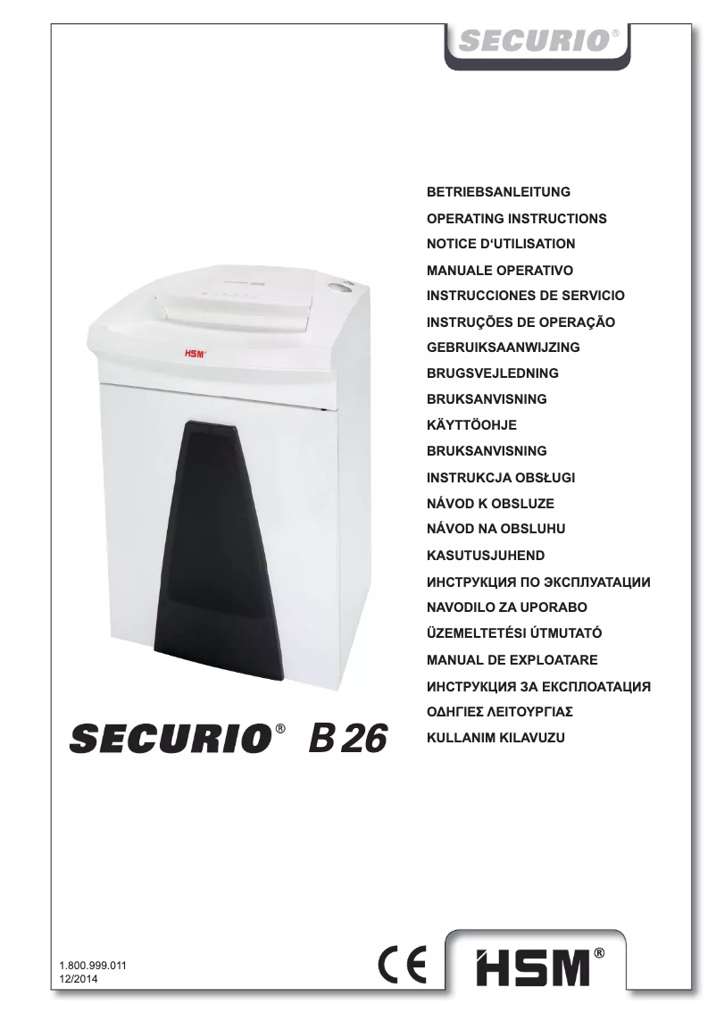 Page n°1 - Manuel utilisateur HSM SECURIO B26 1.9 x 15 mm