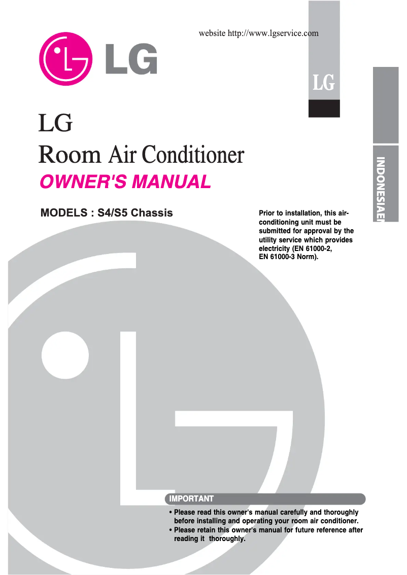 Page 1 de la notice Manuel utilisateur LG SN18LG