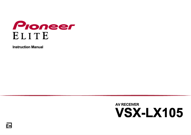 Image de la première page du manuel de l'appareil Elite VSX-LX105
