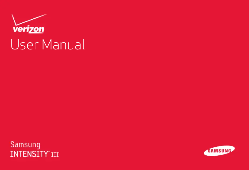 Page 1 de la notice Manuel utilisateur Samsung Intensity III