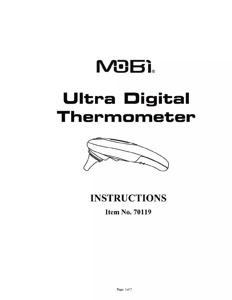 Image de la première page du manuel de l'appareil Ultra Digital 70119