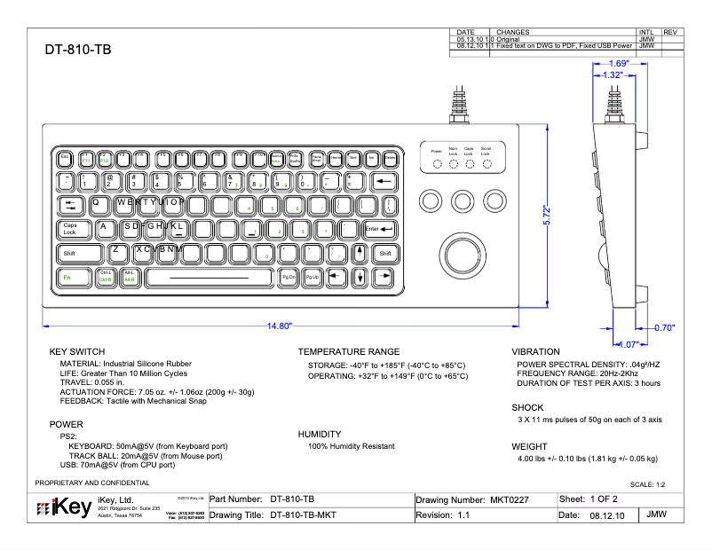 Page 1 de la notice Manuel utilisateur iKey DT-810-TB