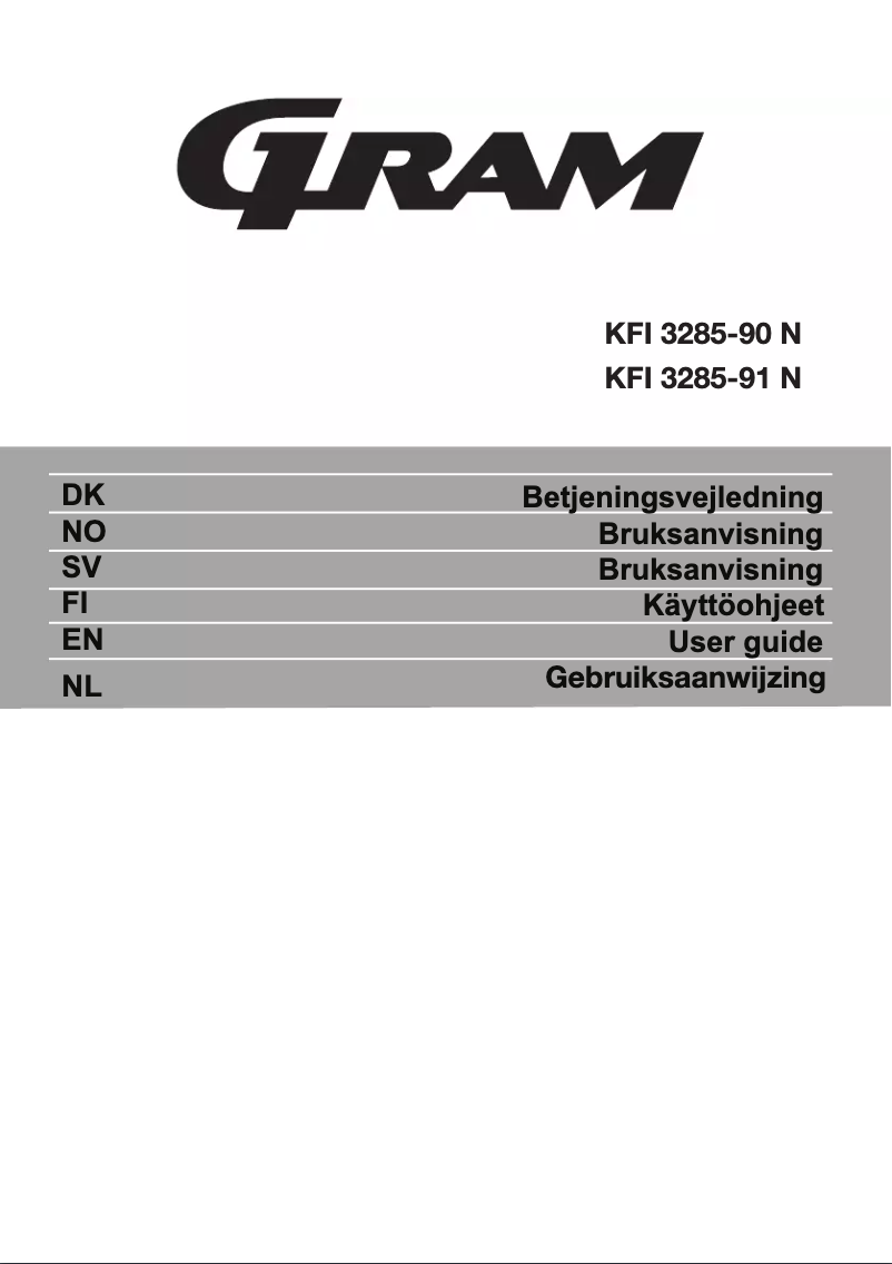 Page n°1 - Manuel utilisateur Gram KFI 3285-90 N