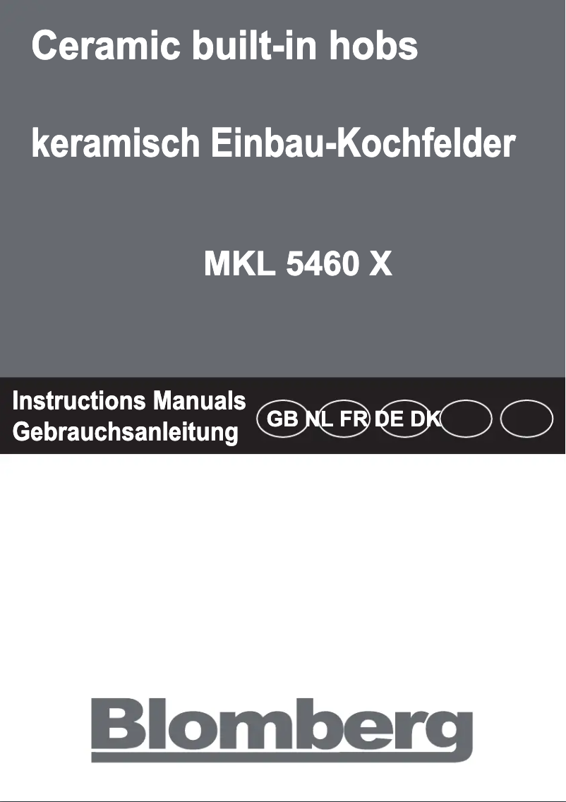 Page n°1 - Manuel utilisateur Blomberg MKL 5460 X