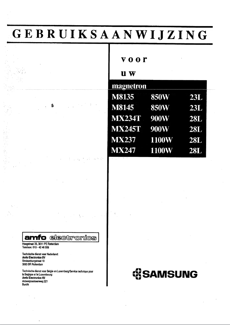 Page 1 de la notice Manuel utilisateur Samsung MX234T