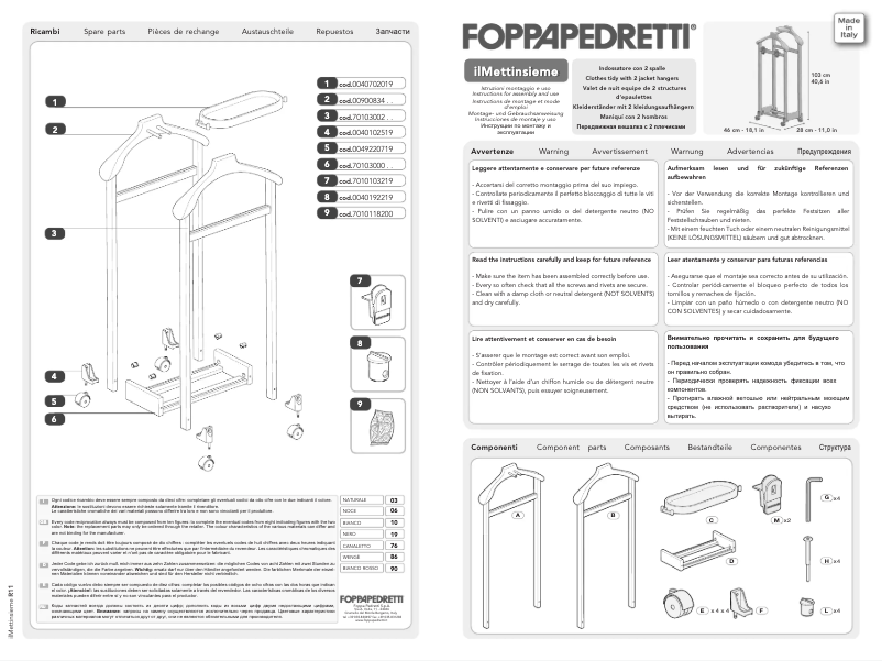 Image de la première page du manuel de l'appareil ilMettinsieme
