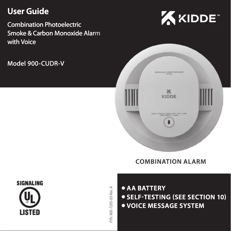 Page n°1 - Manuel utilisateur Kidde 900-CUDR-V