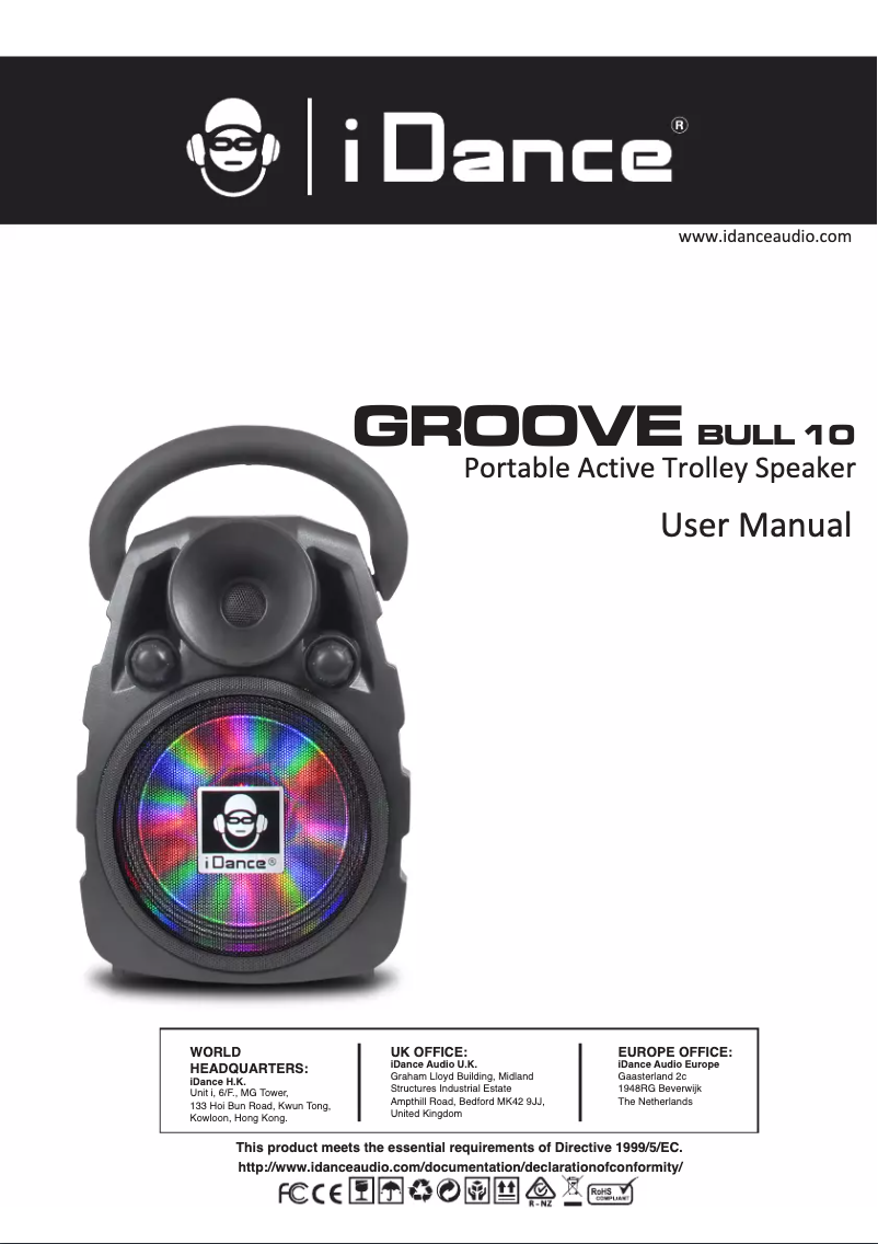 Page 1 de la notice Manuel utilisateur iDance Groove BULL 10