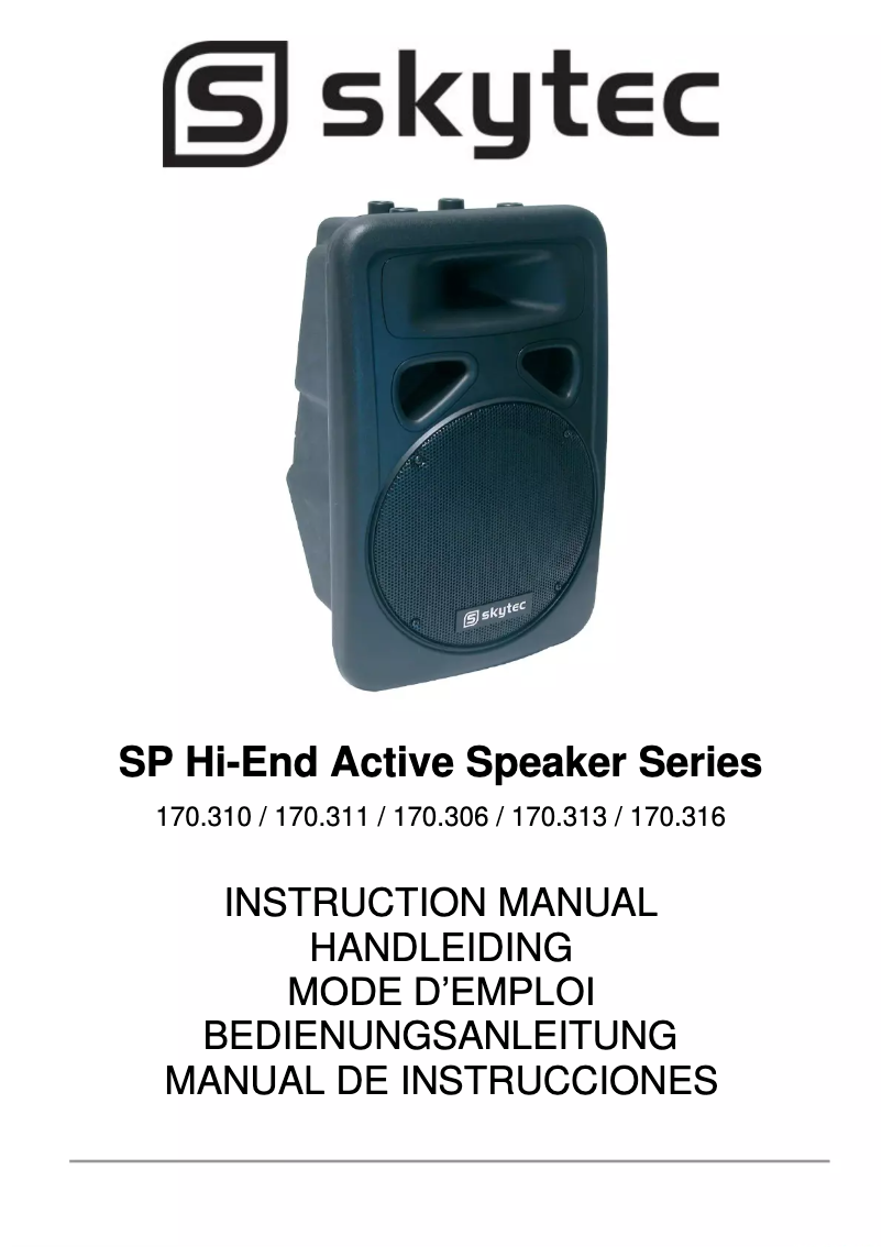 Page n°1 - Manuel utilisateur Skytec SP1500A