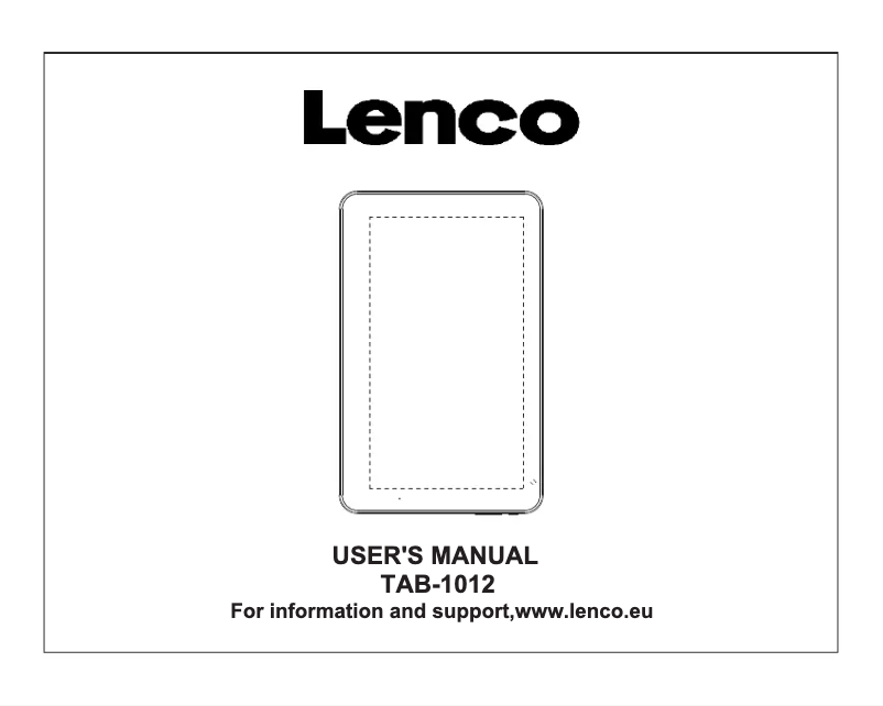 Page 1 de la notice Manuel utilisateur Lenco TAB-1012