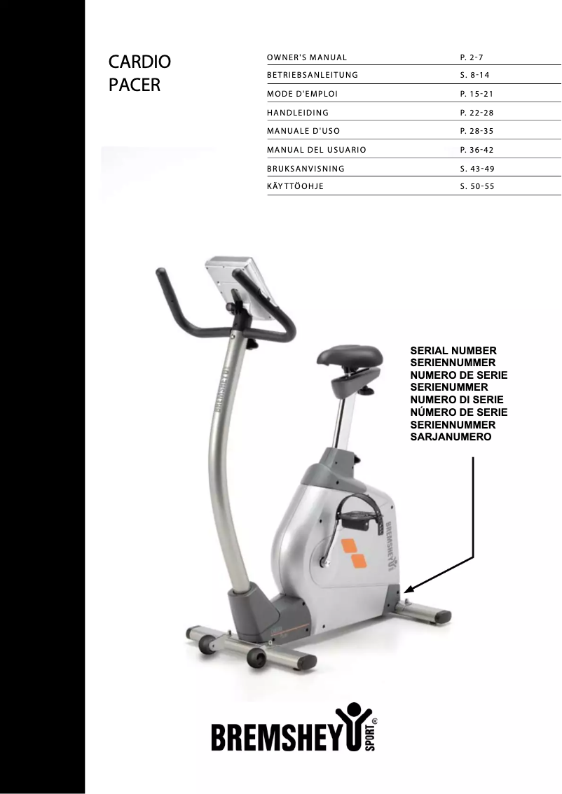 Image de la première page du manuel de l'appareil Cardio Pacer