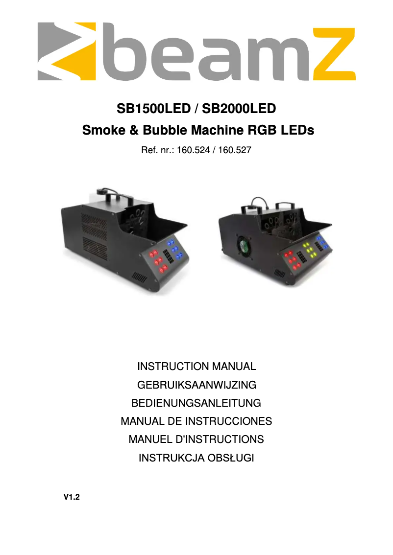Page n°1 - Manuel utilisateur BeamZ SB1500LED